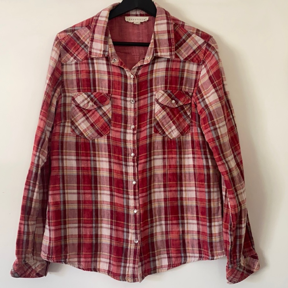 Lovestitch red plaid flannel